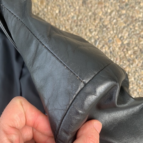 Vintage long leather belted jacket, Size 16 - Picture 13 of 13